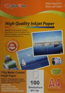 110g Inkjet Matte Coated Paper 100 pack (MT-108)